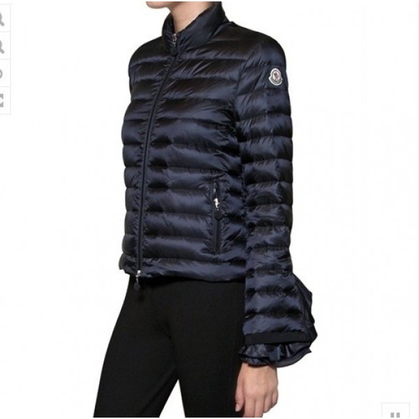 Moncler Donna Giù cappotto Fiore Hem Dark Navy uscita M1146